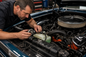 Checking coolant condition in a classic car cooling system